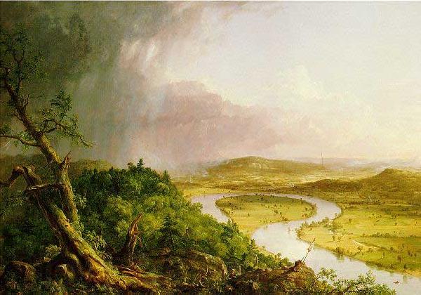 Thomas Cole 'The Ox Bow' of the Connecticut River near Northampton, Massachusetts Spain oil painting art